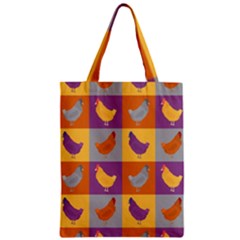 Chickens Pixel Pattern - Version 1a Zipper Classic Tote Bag by wagnerps