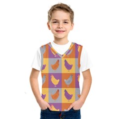 Chickens Pixel Pattern - Version 1a Kids  Basketball Tank Top by wagnerps