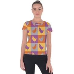 Chickens Pixel Pattern - Version 1a Short Sleeve Sports Top  by wagnerps