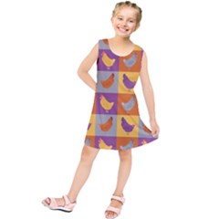 Chickens Pixel Pattern - Version 1a Kids  Tunic Dress by wagnerps