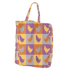 Chickens Pixel Pattern - Version 1a Giant Grocery Tote