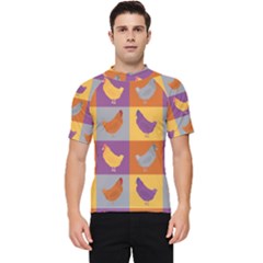 Chickens Pixel Pattern - Version 1a Men s Short Sleeve Rash Guard by wagnerps