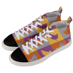 Chickens Pixel Pattern - Version 1a Men s Mid-top Canvas Sneakers by wagnerps