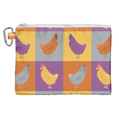 Chickens Pixel Pattern - Version 1a Canvas Cosmetic Bag (xl) by wagnerps