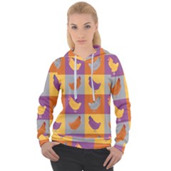 Chickens Pixel Pattern - Version 1a Women s Overhead Hoodie