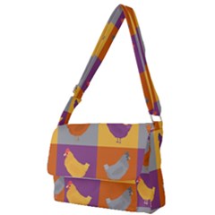 Chickens Pixel Pattern - Version 1a Full Print Messenger Bag (s) by wagnerps