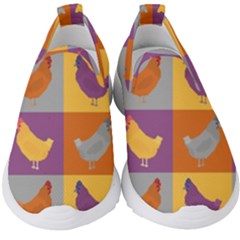 Chickens Pixel Pattern - Version 1a Kids  Slip On Sneakers by wagnerps