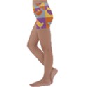 Chickens Pixel Pattern - Version 1a Kids  Lightweight Velour Yoga Shorts View2