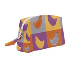 Chickens Pixel Pattern - Version 1a Wristlet Pouch Bag (medium) by wagnerps