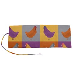 Chickens Pixel Pattern - Version 1a Roll Up Canvas Pencil Holder (s) by wagnerps