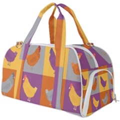 Chickens Pixel Pattern - Version 1a Burner Gym Duffel Bag by wagnerps