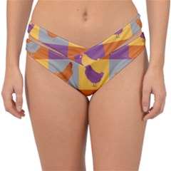 Chickens Pixel Pattern - Version 1a Double Strap Halter Bikini Bottom by wagnerps