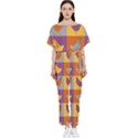 Chickens Pixel Pattern - Version 1a Batwing Lightweight Chiffon Jumpsuit View1