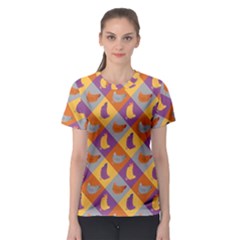 Chickens Pixel Pattern - Version 1b Women s Sport Mesh Tee