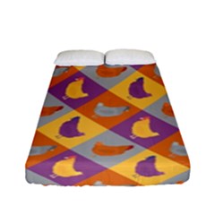 Chickens Pixel Pattern - Version 1b Fitted Sheet (full/ Double Size) by wagnerps