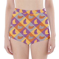 Chickens Pixel Pattern - Version 1b High-waisted Bikini Bottoms by wagnerps