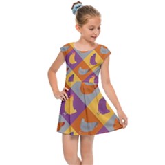 Chickens Pixel Pattern - Version 1b Kids  Cap Sleeve Dress by wagnerps