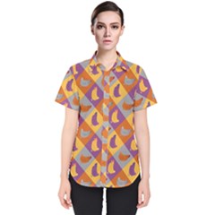 Chickens Pixel Pattern - Version 1b Women s Short Sleeve Shirt