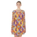 Chickens Pixel Pattern - Version 1b Long Sleeve Velvet V-neck Dress View1