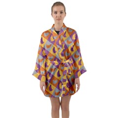 Chickens Pixel Pattern - Version 1b Long Sleeve Satin Kimono by wagnerps