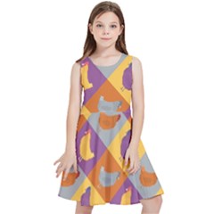 Chickens Pixel Pattern - Version 1b Kids  Skater Dress by wagnerps