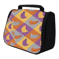 Chickens Pixel Pattern - Version 1b Full Print Travel Pouch (small) by wagnerps