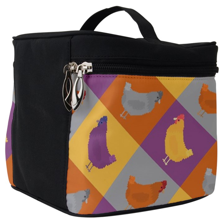 Chickens Pixel Pattern - Version 1b Make Up Travel Bag (Big)