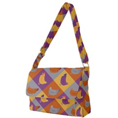 Chickens Pixel Pattern - Version 1b Full Print Messenger Bag (s) by wagnerps