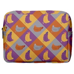 Chickens Pixel Pattern - Version 1b Make Up Pouch (large) by wagnerps