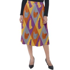 Chickens Pixel Pattern - Version 1b Classic Velour Midi Skirt 