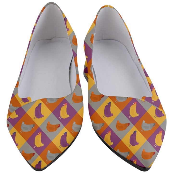 Chickens Pixel Pattern - Version 1b Women s Block Heels 