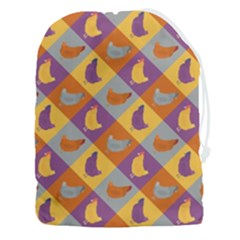 Chickens Pixel Pattern - Version 1b Drawstring Pouch (3xl) by wagnerps