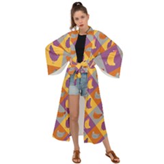 Chickens Pixel Pattern - Version 1b Maxi Kimono by wagnerps