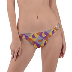 Chickens Pixel Pattern - Version 1b Ring Detail Bikini Bottom by wagnerps