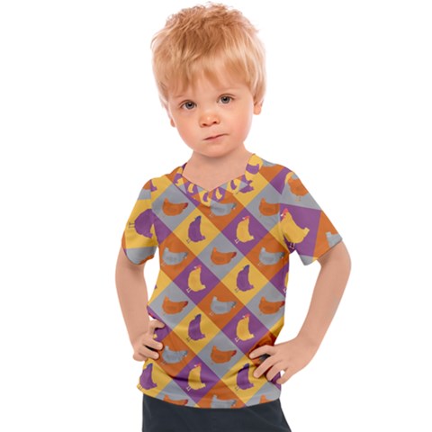 Chickens Pixel Pattern - Version 1b Kids  Sports Tee by wagnerps