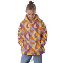 Chickens Pixel Pattern - Version 1b Kids  Oversized Hoodie by wagnerps