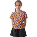 Chickens Pixel Pattern - Version 1b Kids  Front Cut Tee View1