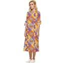 Chickens Pixel Pattern - Version 1b Bow Sleeve Chiffon Midi Dress View2