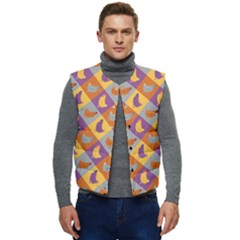 Chickens Pixel Pattern - Version 1b Men s Short Button Up Puffer Vest	