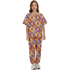 Chickens Pixel Pattern - Version 1b Kids  Tee And Pants Sports Set