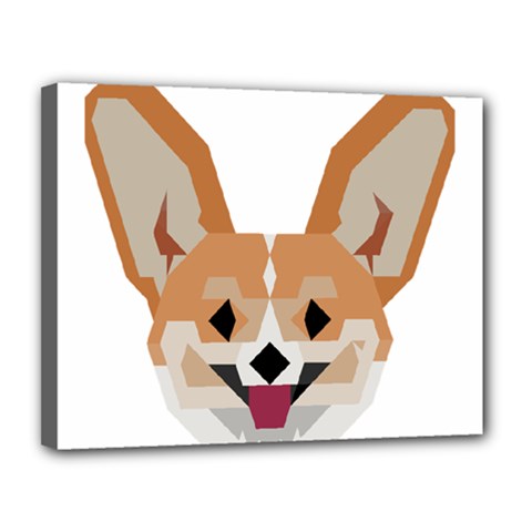 Cardigan Corgi face Canvas 14  x 11  (Stretched)