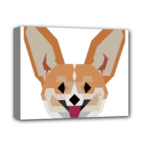 Cardigan Corgi face Deluxe Canvas 14  x 11  (Stretched)