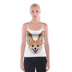 Cardigan Corgi Face Spaghetti Strap Top