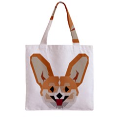 Cardigan Corgi face Zipper Grocery Tote Bag