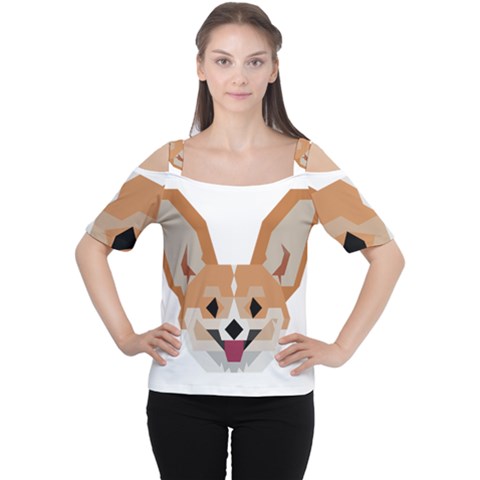 Cardigan Corgi Face Cutout Shoulder Tee by wagnerps