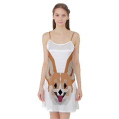 Cardigan Corgi face Satin Night Slip