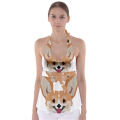 Cardigan Corgi face Babydoll Tankini Top