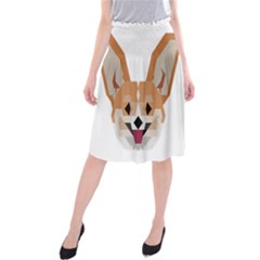 Cardigan Corgi face Midi Beach Skirt