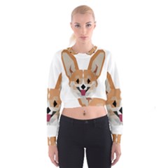 Cardigan Corgi face Cropped Sweatshirt