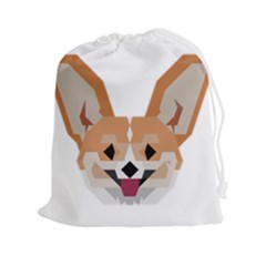 Cardigan Corgi face Drawstring Pouch (2XL)